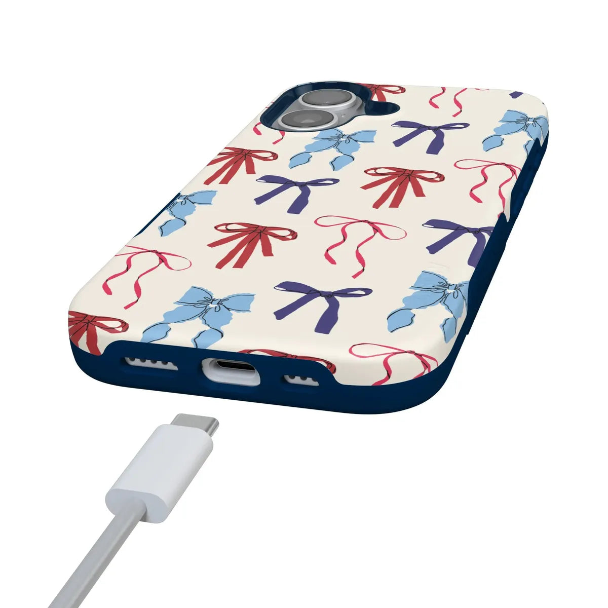 American Girlie | Red White & Blue Bows Case