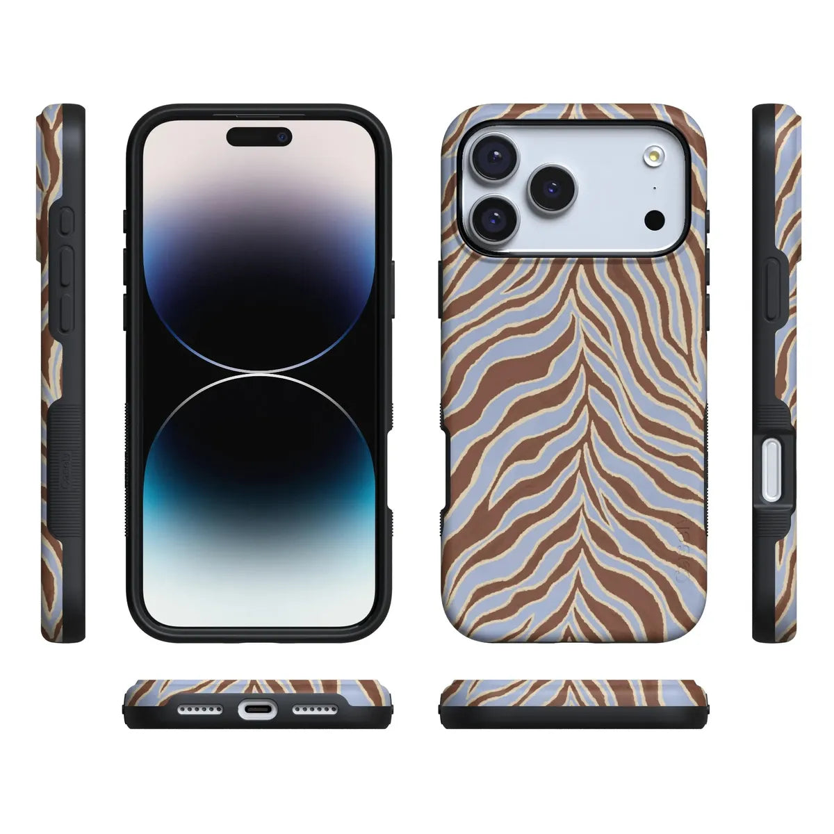 Untamed | Brown & Blue Zebra Case