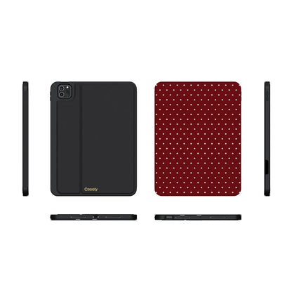 On the Dot | Maroon Polka Dot iPad Case