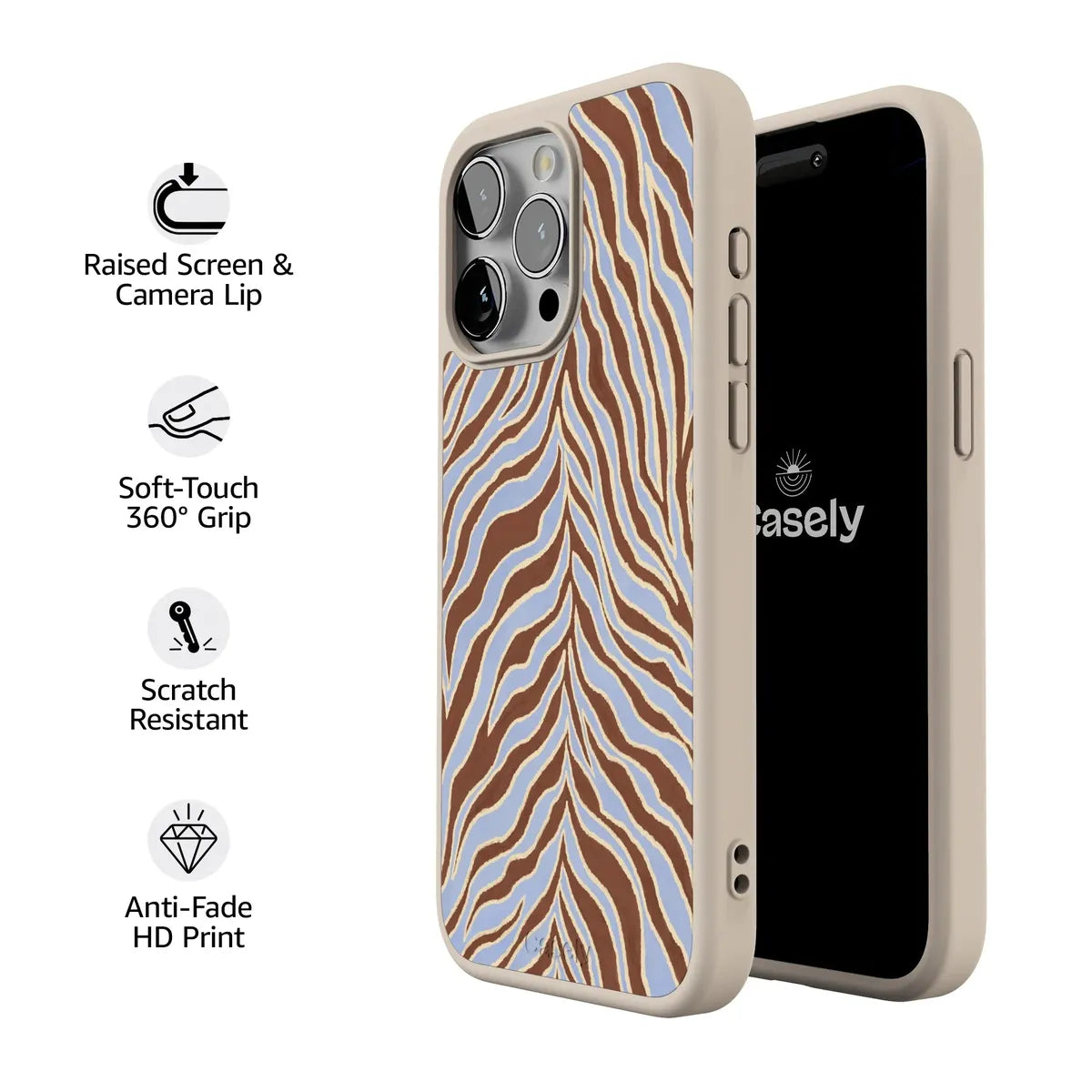 Untamed | Brown & Blue Zebra Case