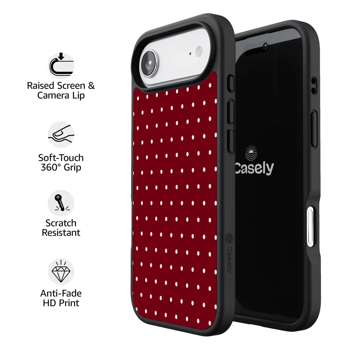 On the Dot | Maroon Polka Dot Case