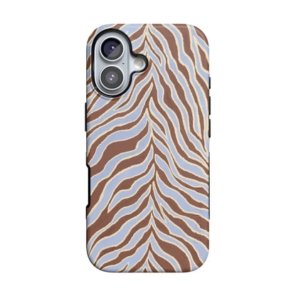 Untamed | Brown & Blue Zebra Case - iPhone 16