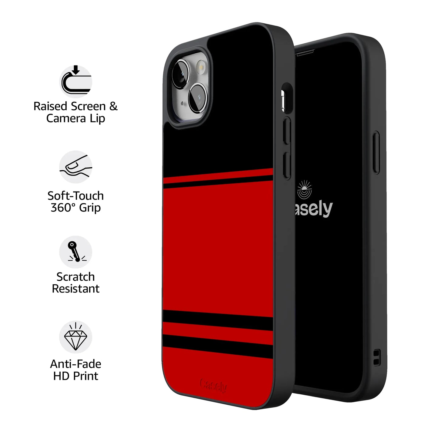 Storm Warning | Black & Red Stripes Case
