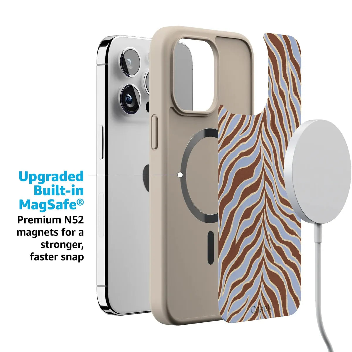 Untamed | Brown & Blue Zebra Case