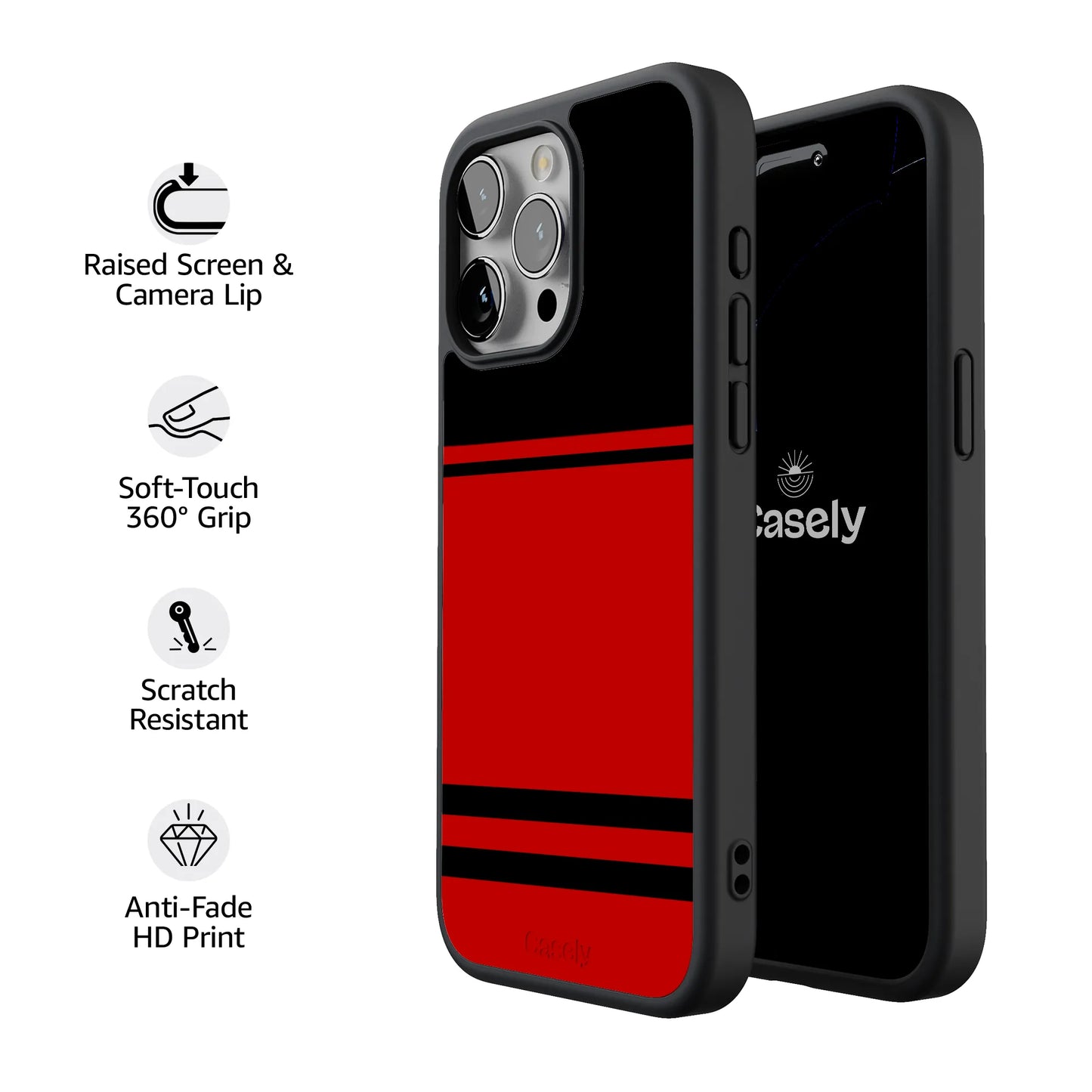 Storm Warning | Black & Red Stripes Case