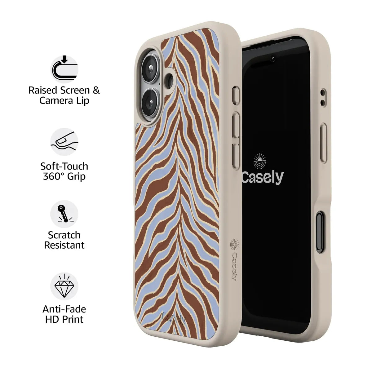 Untamed | Brown & Blue Zebra Case