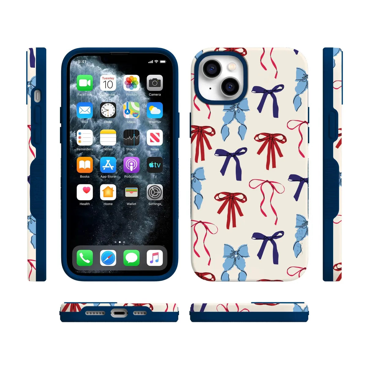 American Girlie | Red White & Blue Bows Case
