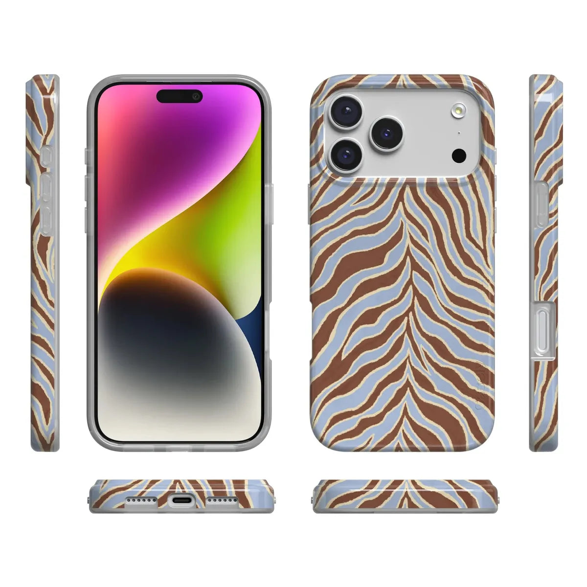 Untamed | Brown & Blue Zebra Case