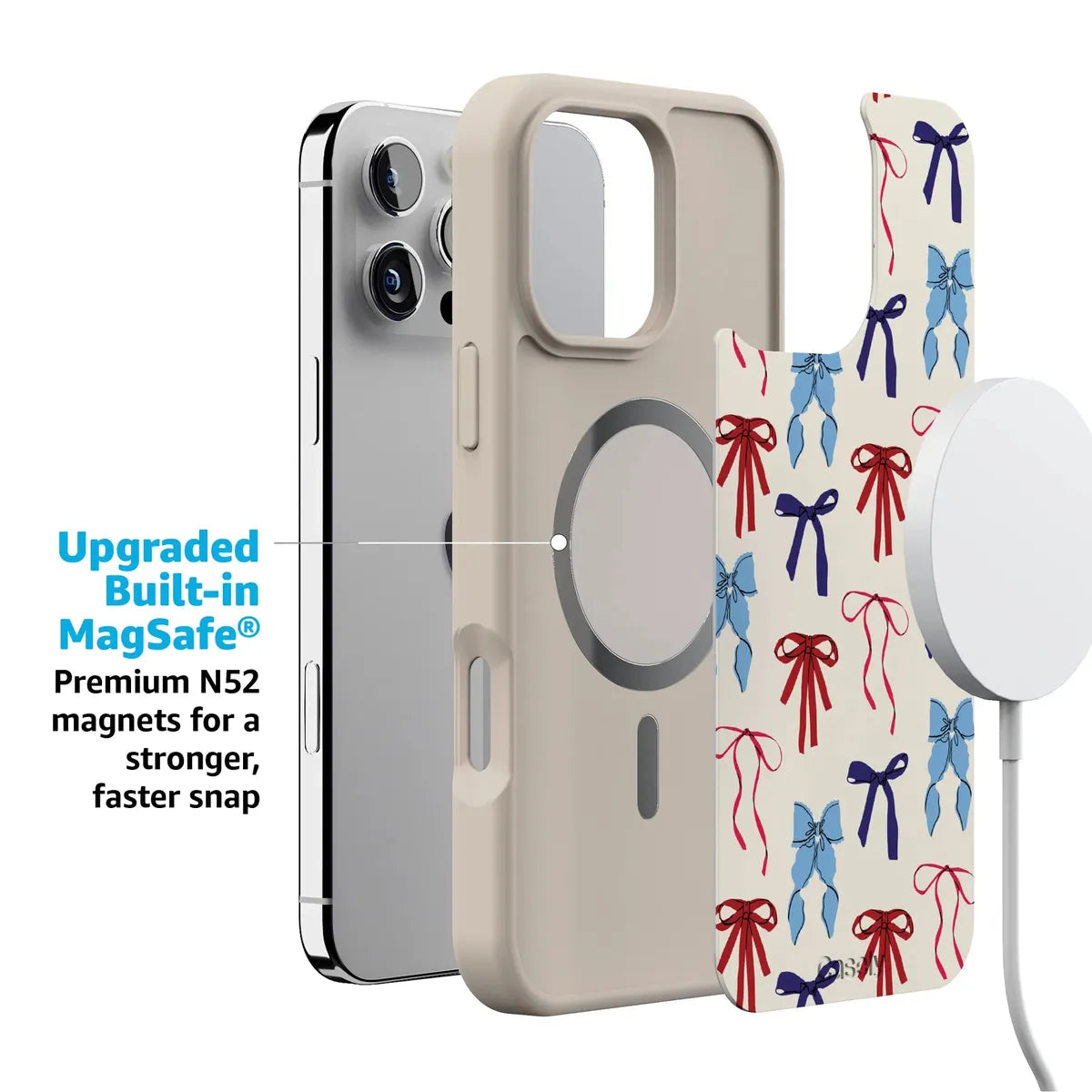 American Girlie | Red White & Blue Bows Case