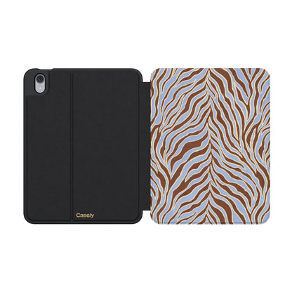 Untamed | Brown & Blue Zebra iPad Case