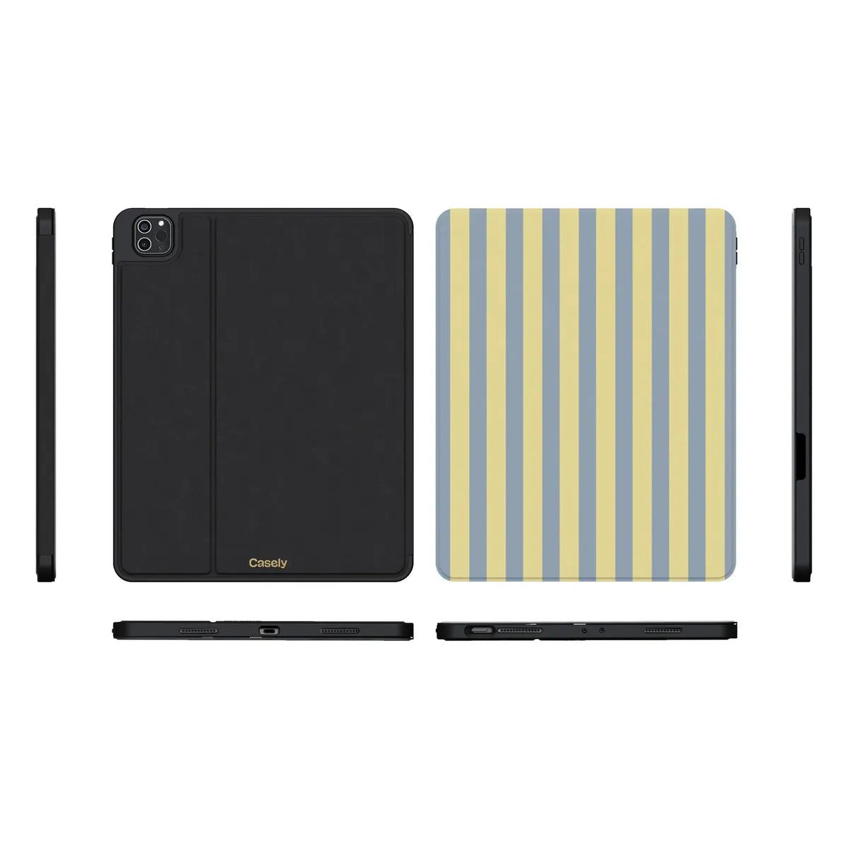 Coastline Stripes | Blue & Yellow iPad Case