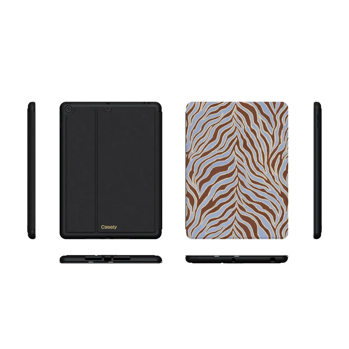 Untamed | Brown & Blue Zebra iPad Case