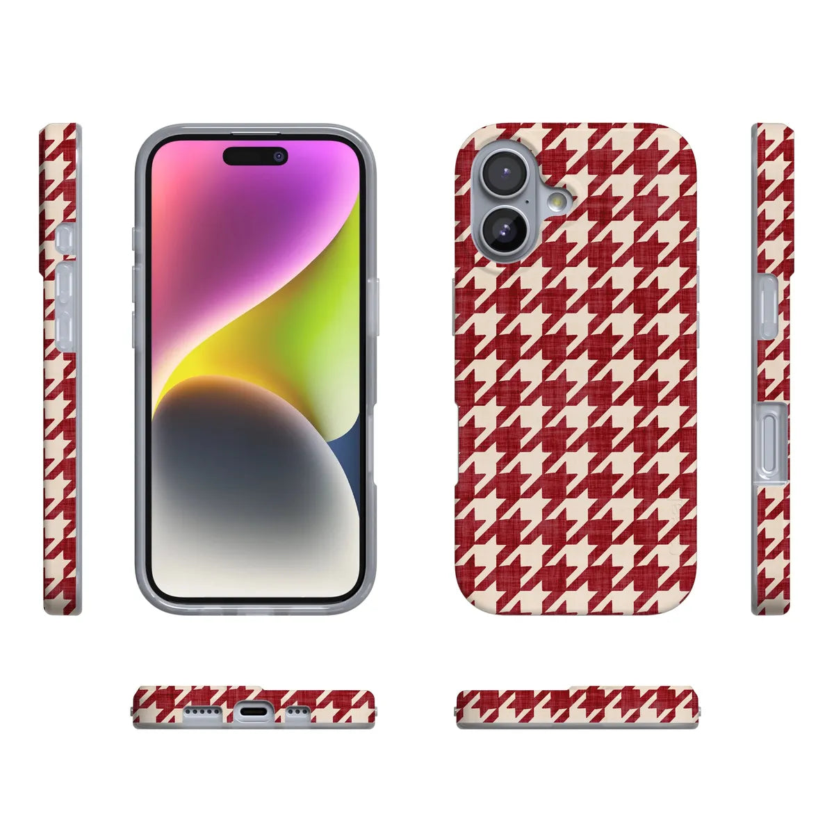 Scarlet Stitch | Red Houndstooth Case