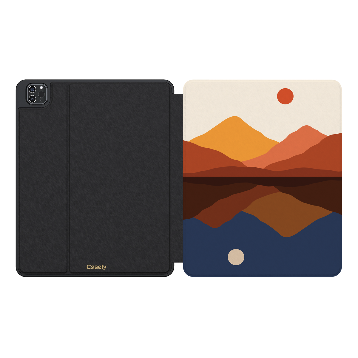 Opposites Attract | Day & Night Colorblock Mountains iPad Case