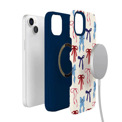 American Girlie | Red White & Blue Bows Case