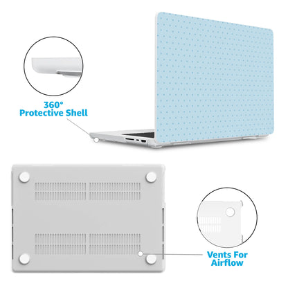 On the Dot | Blue Monochrome Polka Dot Laptop Shell