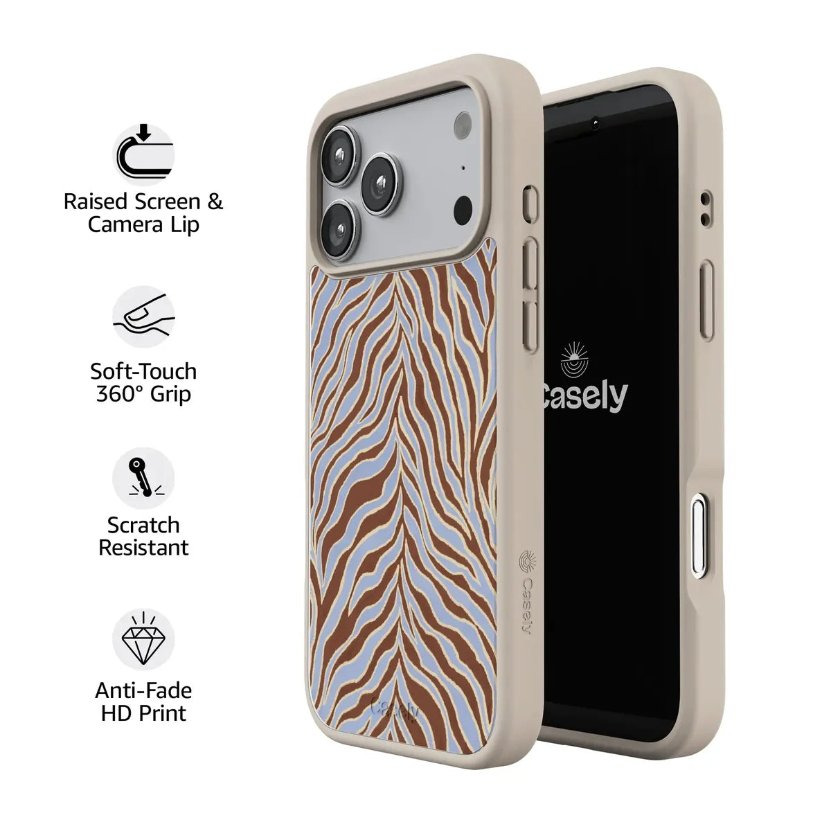 Untamed | Brown & Blue Zebra Case