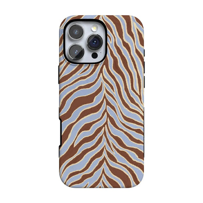 Untamed | Brown & Blue Zebra Case - iPhone 16 Pro