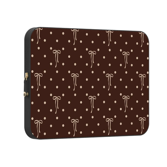 Teddy Bows | Brown Polka Dot Laptop Case