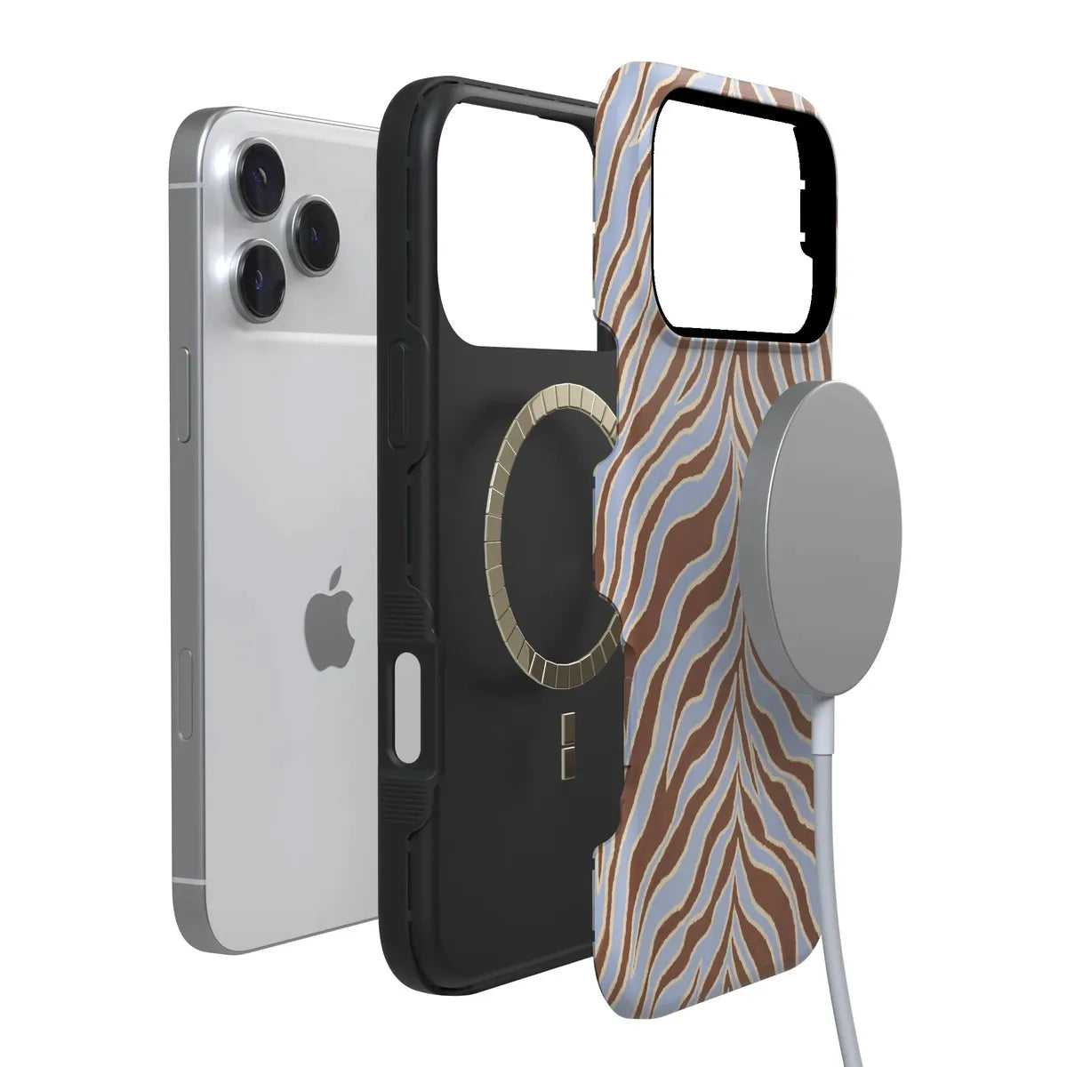 Untamed | Brown & Blue Zebra Case
