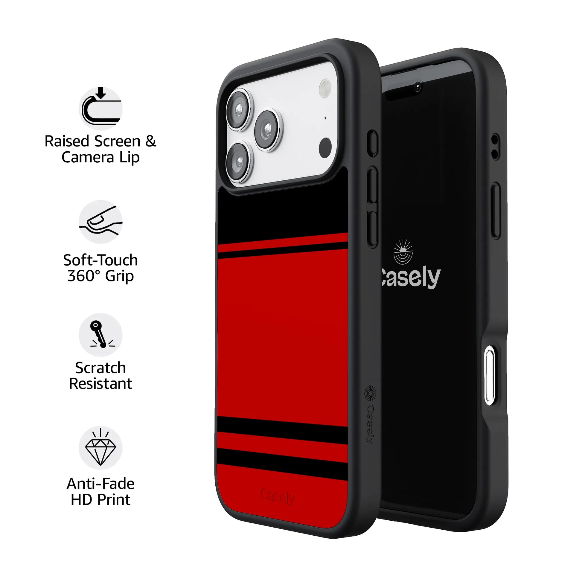 Storm Warning | Black & Red Stripes Case