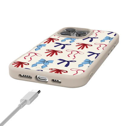 American Girlie | Red White & Blue Bows Case