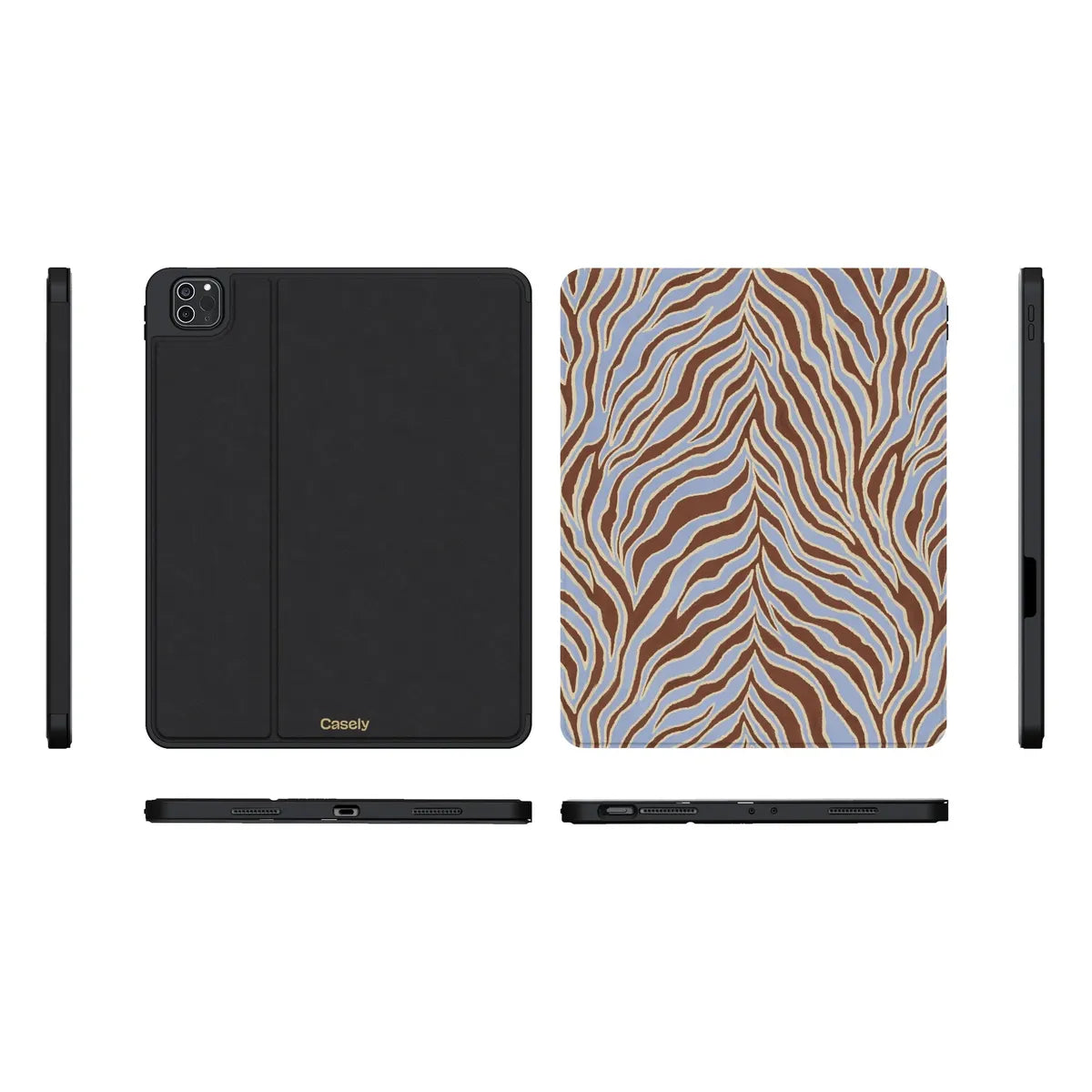 Untamed | Brown & Blue Zebra iPad Case