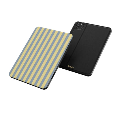 Coastline Stripes | Blue & Yellow iPad Case