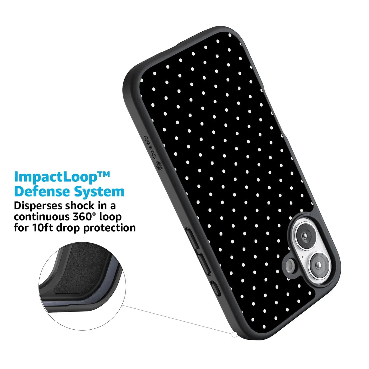 On the Dot | White Polka Dot Case
