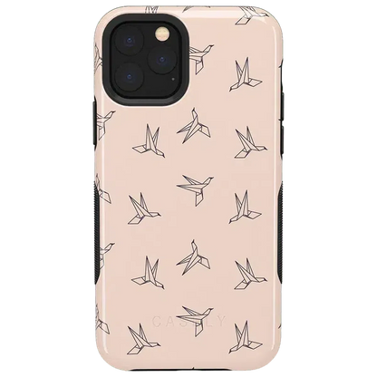 Paper Crane Origami | Beige Pattern iPhone Case get.casely Bold iPhone 11 Pro