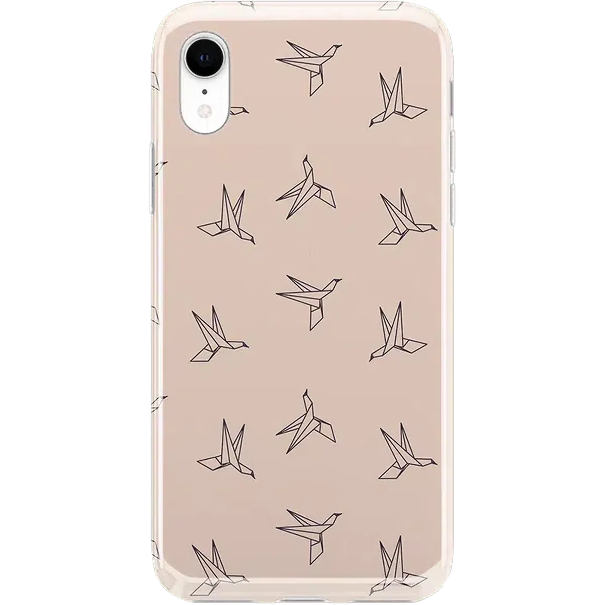 Paper Crane Origami | Beige Pattern iPhone Case get.casely Classic iPhone XR
