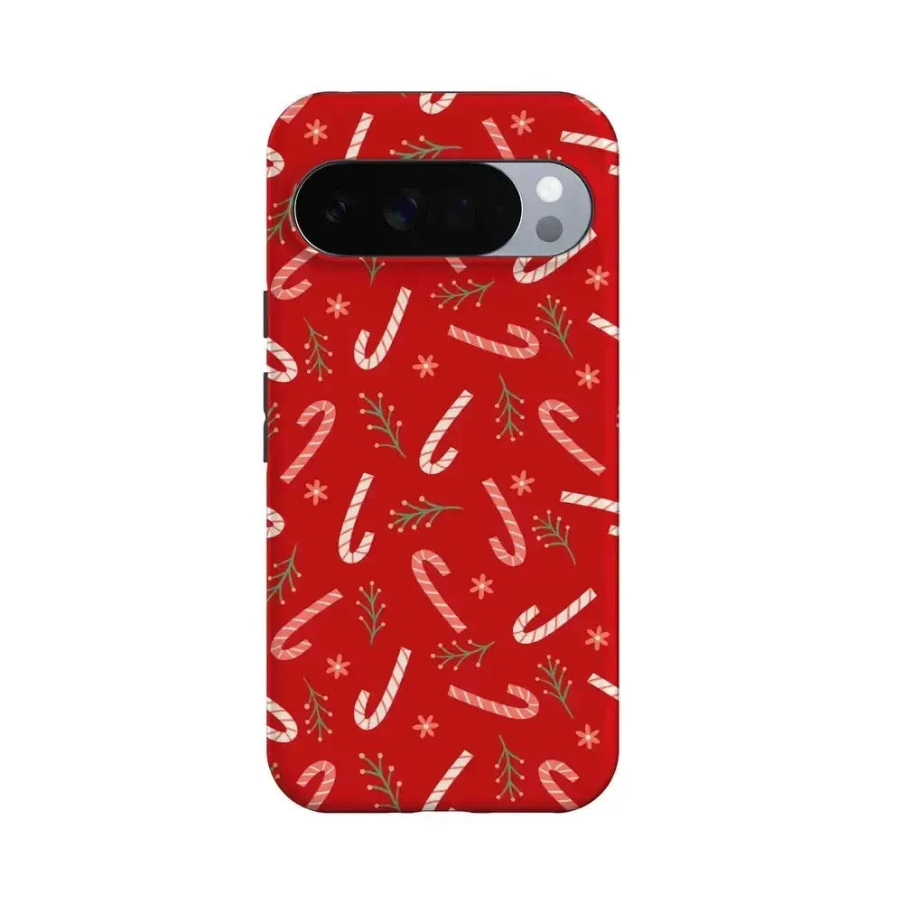 Peppermint Kiss | Candy Cane Case Phone Case Casetry Essential + MagSafe® Google Pixel 10 Pro XL