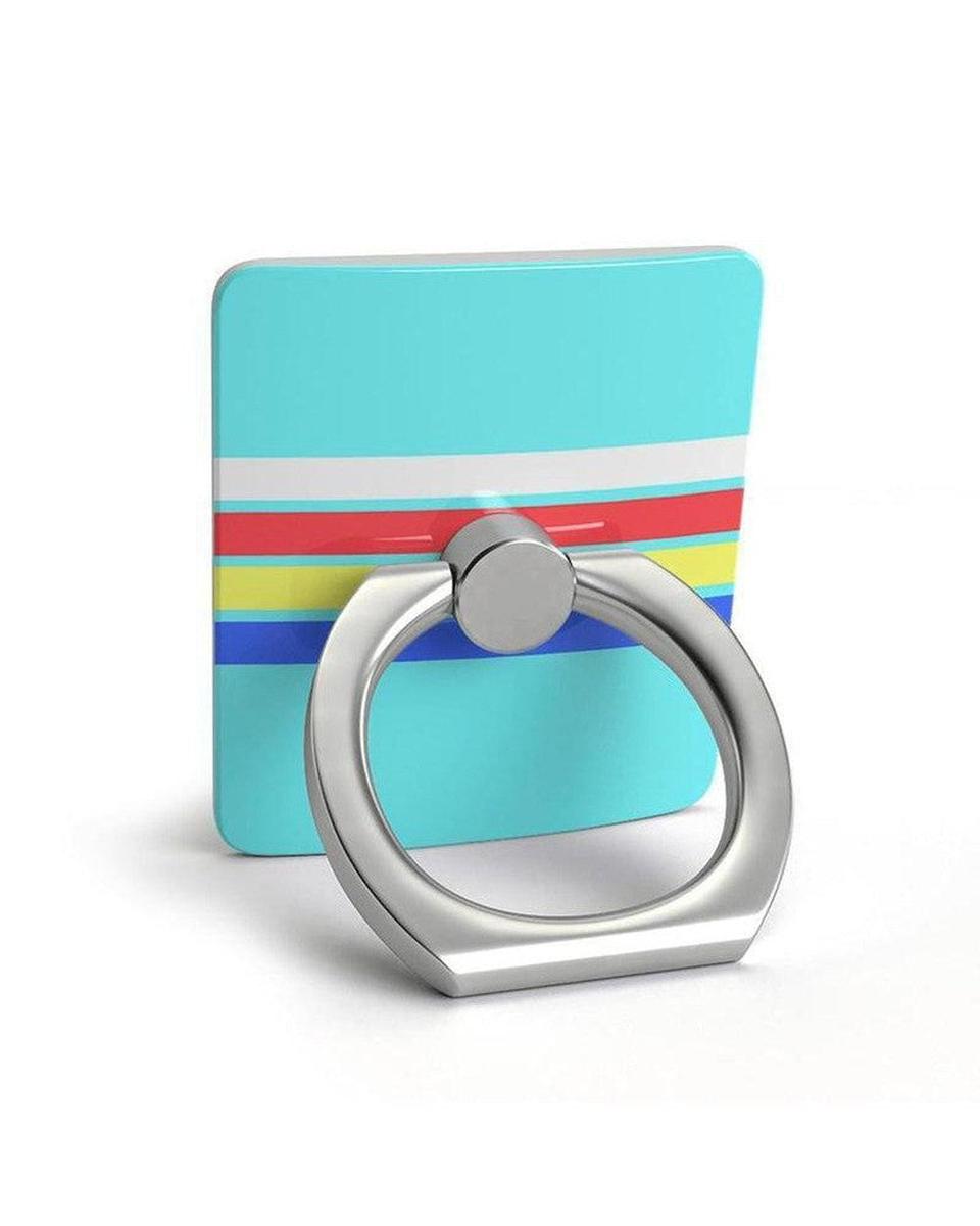 Phone Ring SHOPSTORM_HIDDEN_PRODUCT Casely Club Teal Rainbow Stripes Color Block Phone Ring