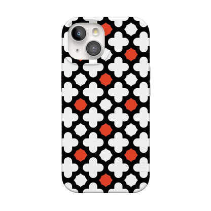 Red Lattice Tile | High Contrast Design Case Phone Case Casetry Classic + MagSafe® iPhone 15