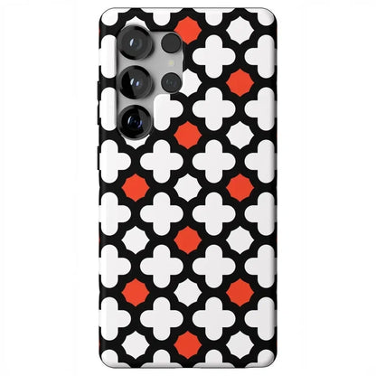 Red Lattice Tile | High Contrast Design Case Phone Case Casetry Essential + MagSafe® Galaxy S25 Ultra
