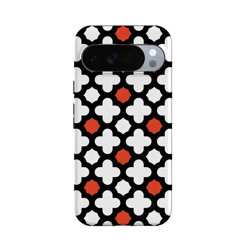 Red Lattice Tile | High Contrast Design Case Phone Case Casetry Essential + MagSafe® Google Pixel 10 Pro XL