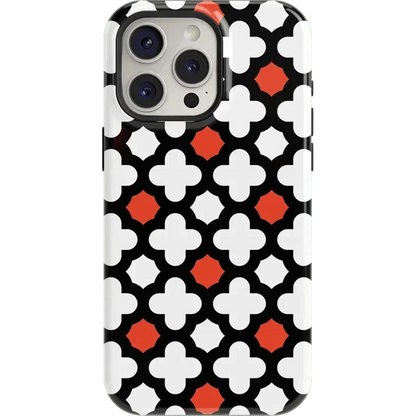 Red Lattice Tile | High Contrast Design Case Phone Case Casetry Essential + MagSafe® iPhone 15 Pro