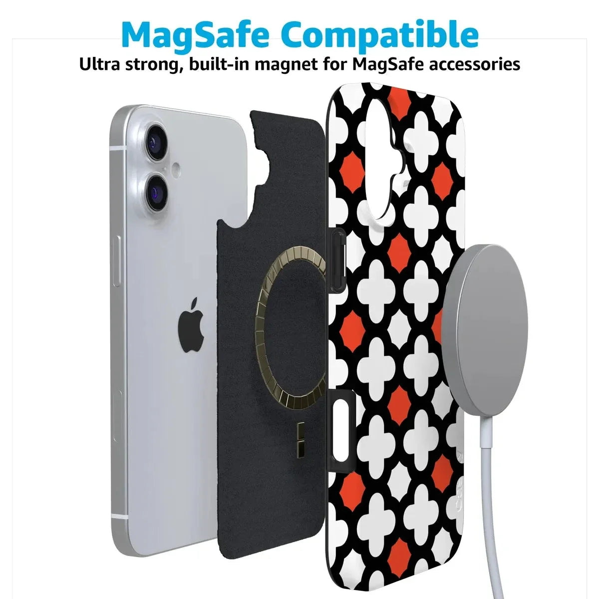 Red Lattice Tile | High Contrast Design Case Phone Case Casetry