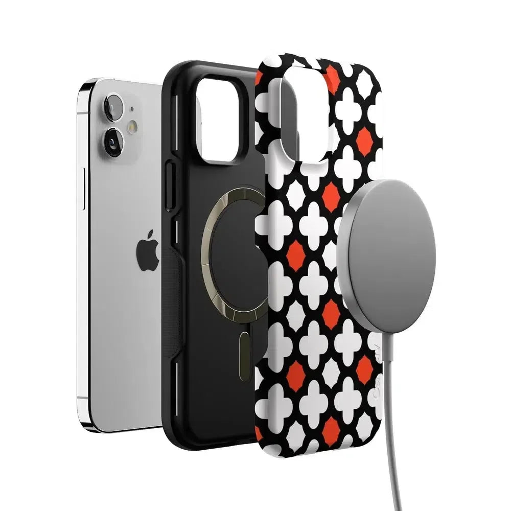 Red Lattice Tile | High Contrast Design Case Phone Case Casetry