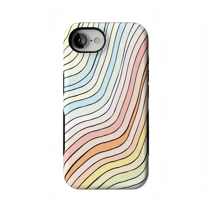 Ride The Wave | Pastel Rainbow Lined Case iPhone Case get.casely Bold Flex + MagSafe® iPhone 16e