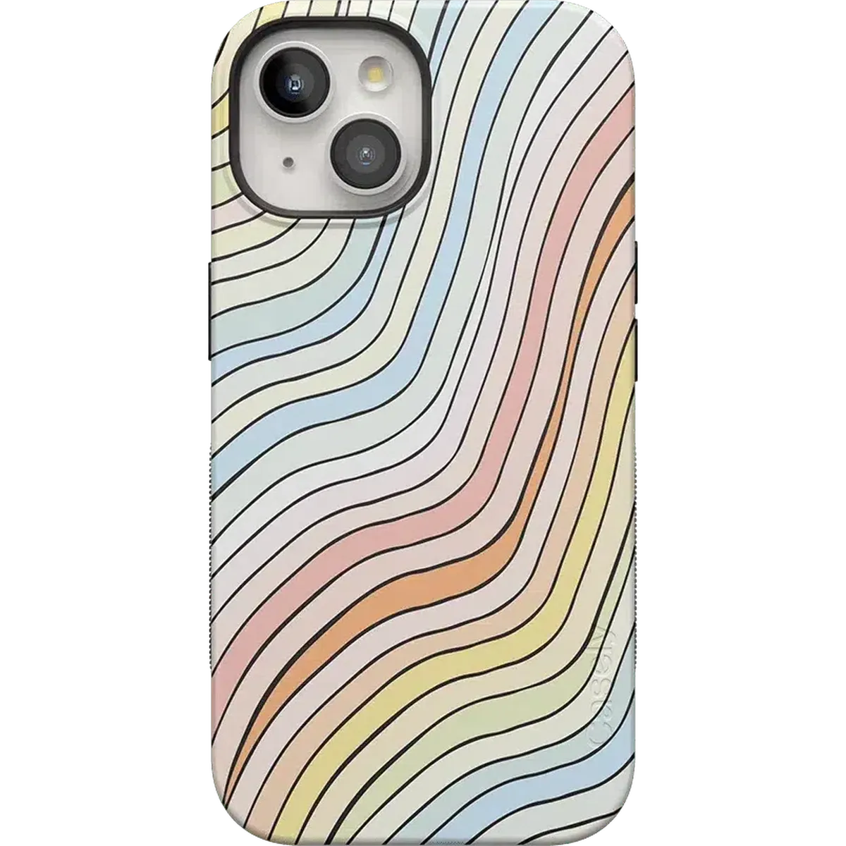 Ride The Wave | Pastel Rainbow Lined Case iPhone Case get.casely Bold + MagSafe® iPhone 15 Plus