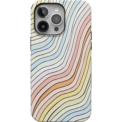 Ride The Wave | Pastel Rainbow Lined Case iPhone Case get.casely Bold + MagSafe® iPhone 15 Pro Max