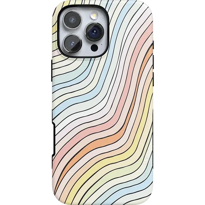 Ride The Wave | Pastel Rainbow Lined Case iPhone Case get.casely Bold + MagSafe® iPhone 16 Pro Max