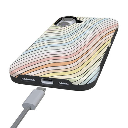 Ride The Wave | Pastel Rainbow Lined Case iPhone Case get.casely
