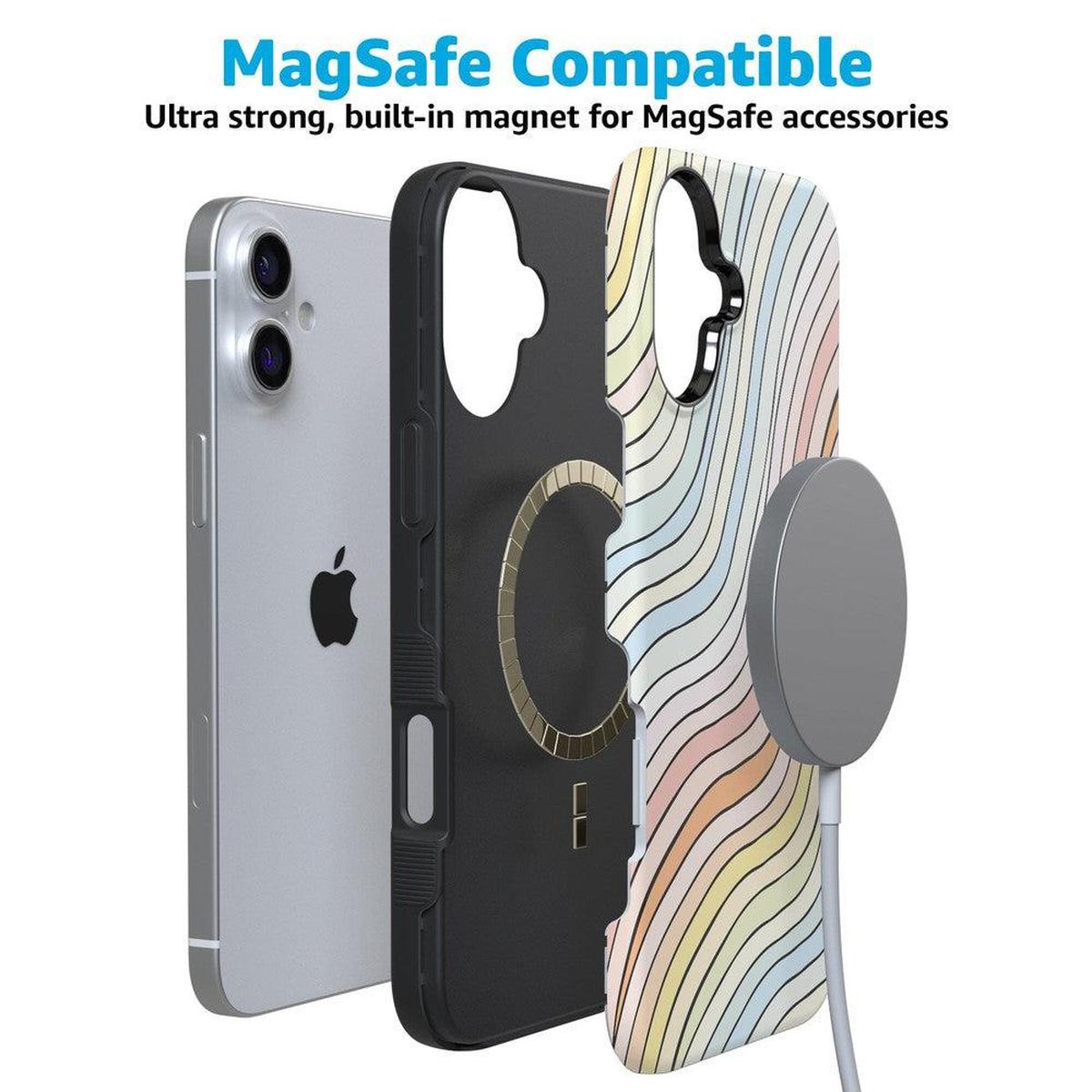 Ride The Wave | Pastel Rainbow Lined Case iPhone Case get.casely