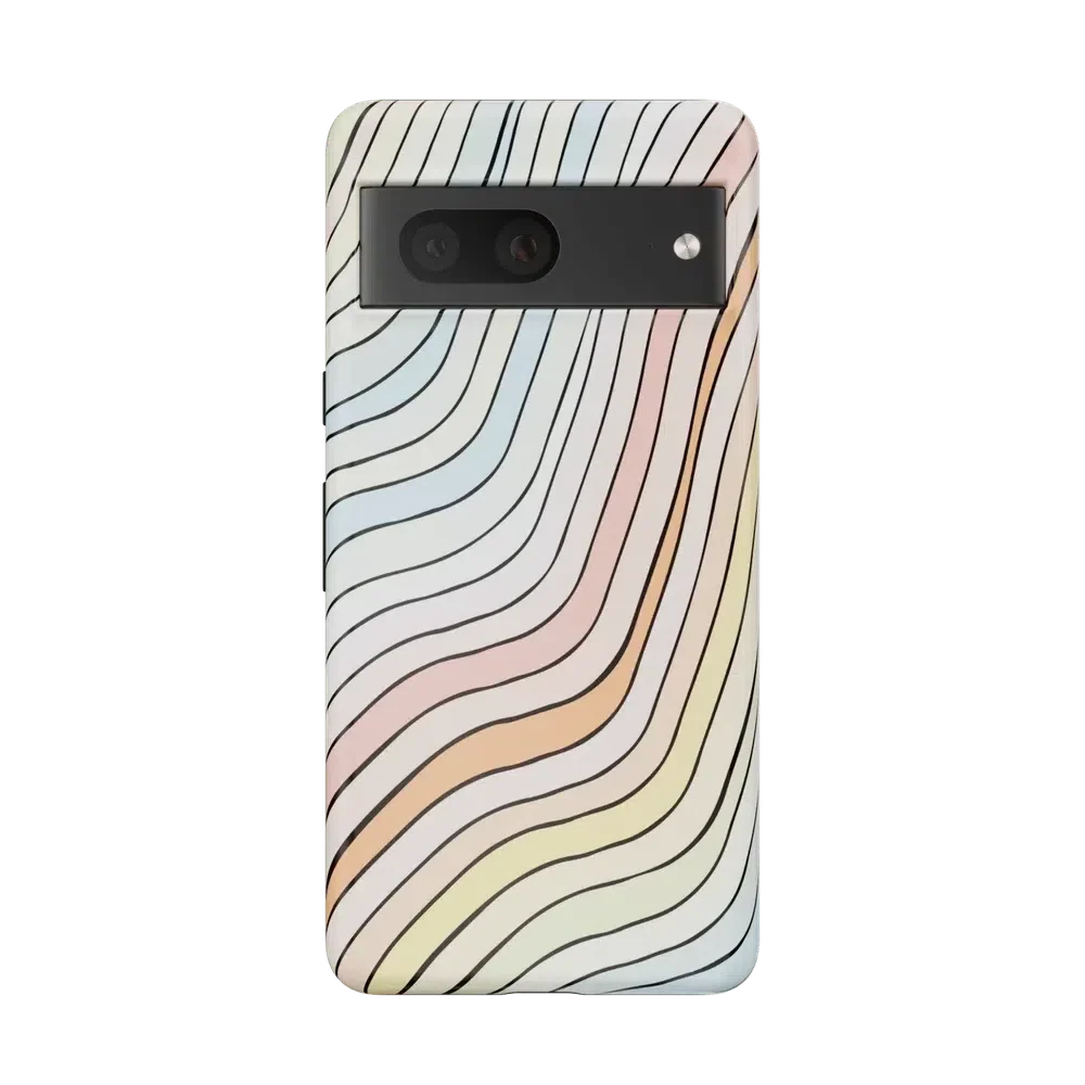 Ride The Wave | Pastel Rainbow Lined Google Pixel Case Google Pixel Case Casetry Essential Google Pixel 7