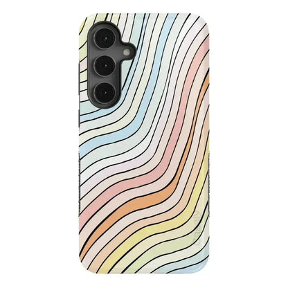 Ride The Wave | Pastel Rainbow Lined Samsung Case Samsung Case Casetry Bold Flex + MagSafe® Galaxy S25 Plus
