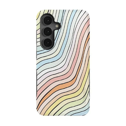 Ride The Wave | Pastel Rainbow Lined Samsung Case Samsung Case Casetry Bold Flex + MagSafe® Galaxy S25