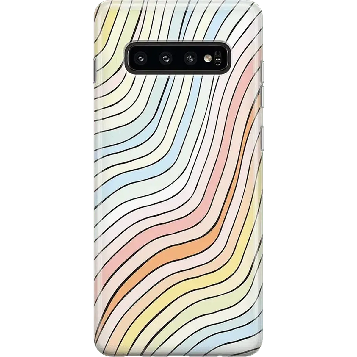 Ride The Wave | Pastel Rainbow Lined Samsung Case Samsung Case get.casely Classic Galaxy S10 Plus