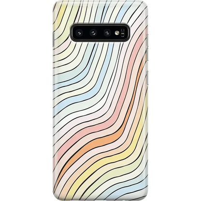 Ride The Wave | Pastel Rainbow Lined Samsung Case Samsung Case get.casely Classic Galaxy S10 Plus